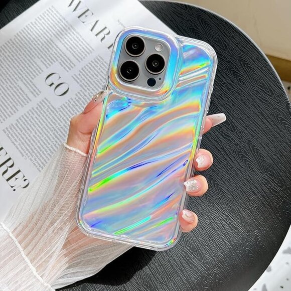 Water Ripple Patten Compatible for iPhone 14 Case Clear Glitter, 6.1“ - Picture 7 of 7